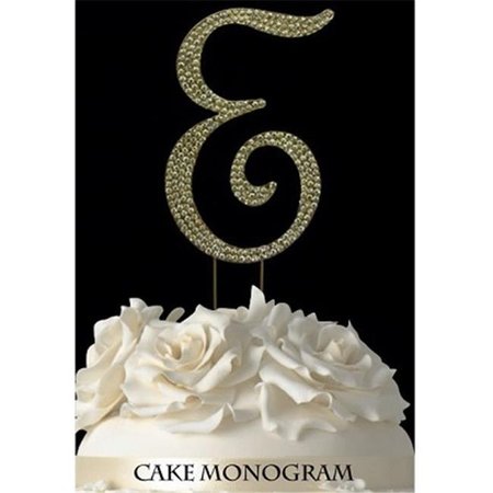 DE YI ENTERPRISE De Yi Enterprise 33015-Eg Monogram Cake Toppers - Gold Rhinestone - E 33015-Eg
